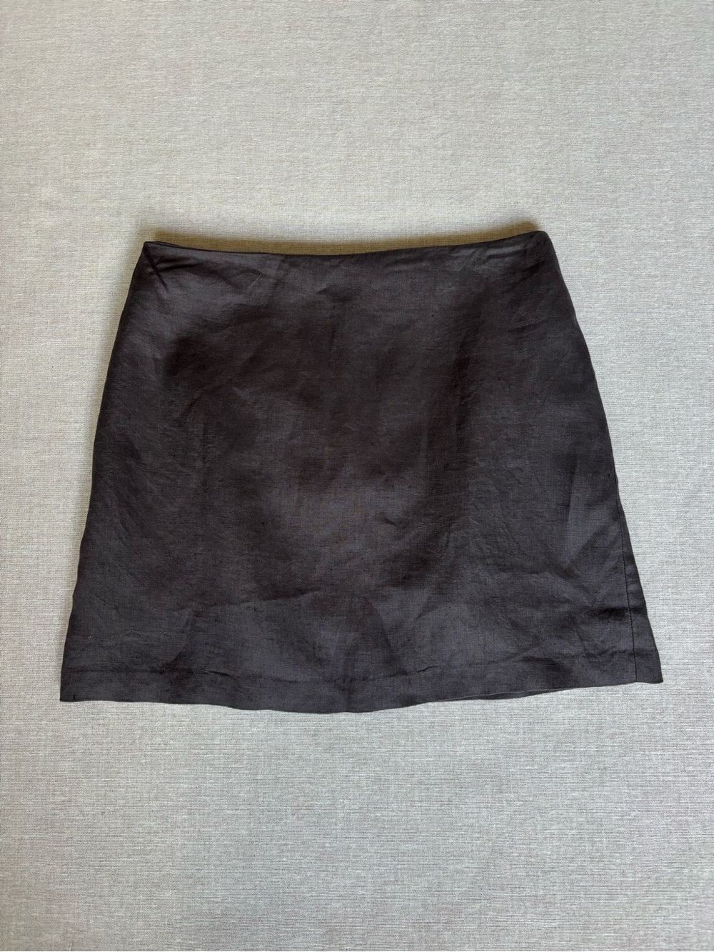 Revolve L’Academie linen Comilly slate grey mini schoolgirl skirt size S